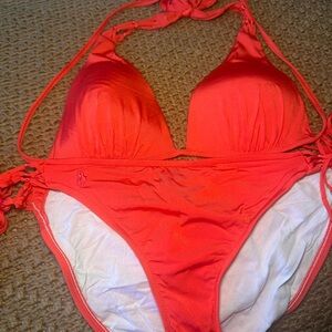 Women’s bikini Ralph Lauren top is size small bottom and size large Red